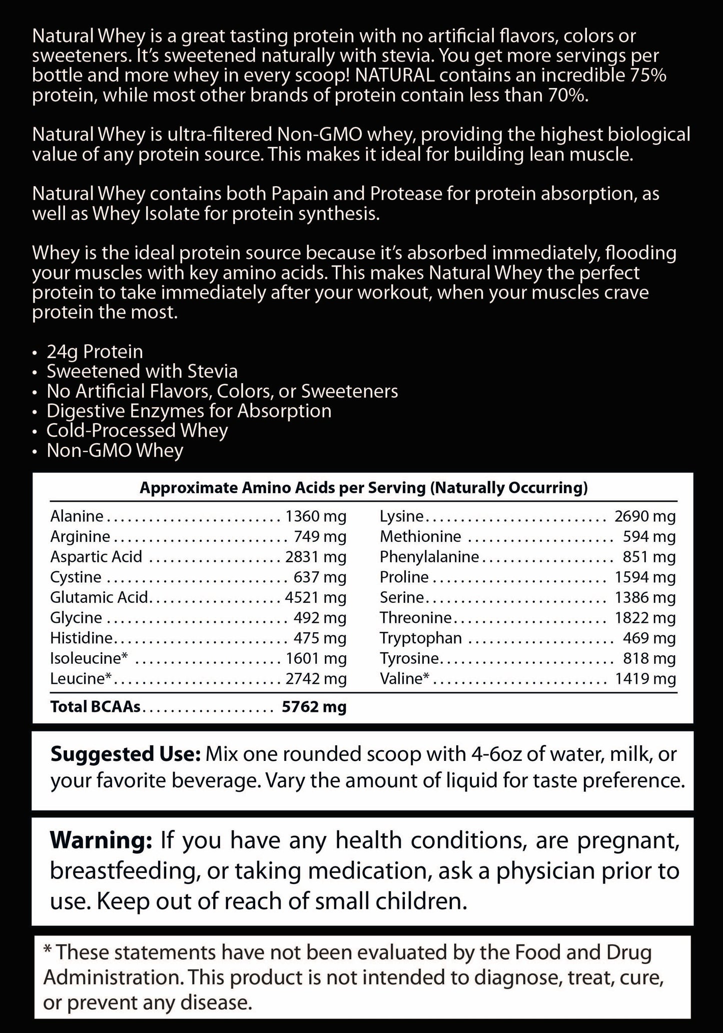 Chocolate Natural Whey Protein Directions