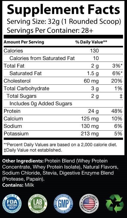 Salted Caramel Whey Protein Ingredients