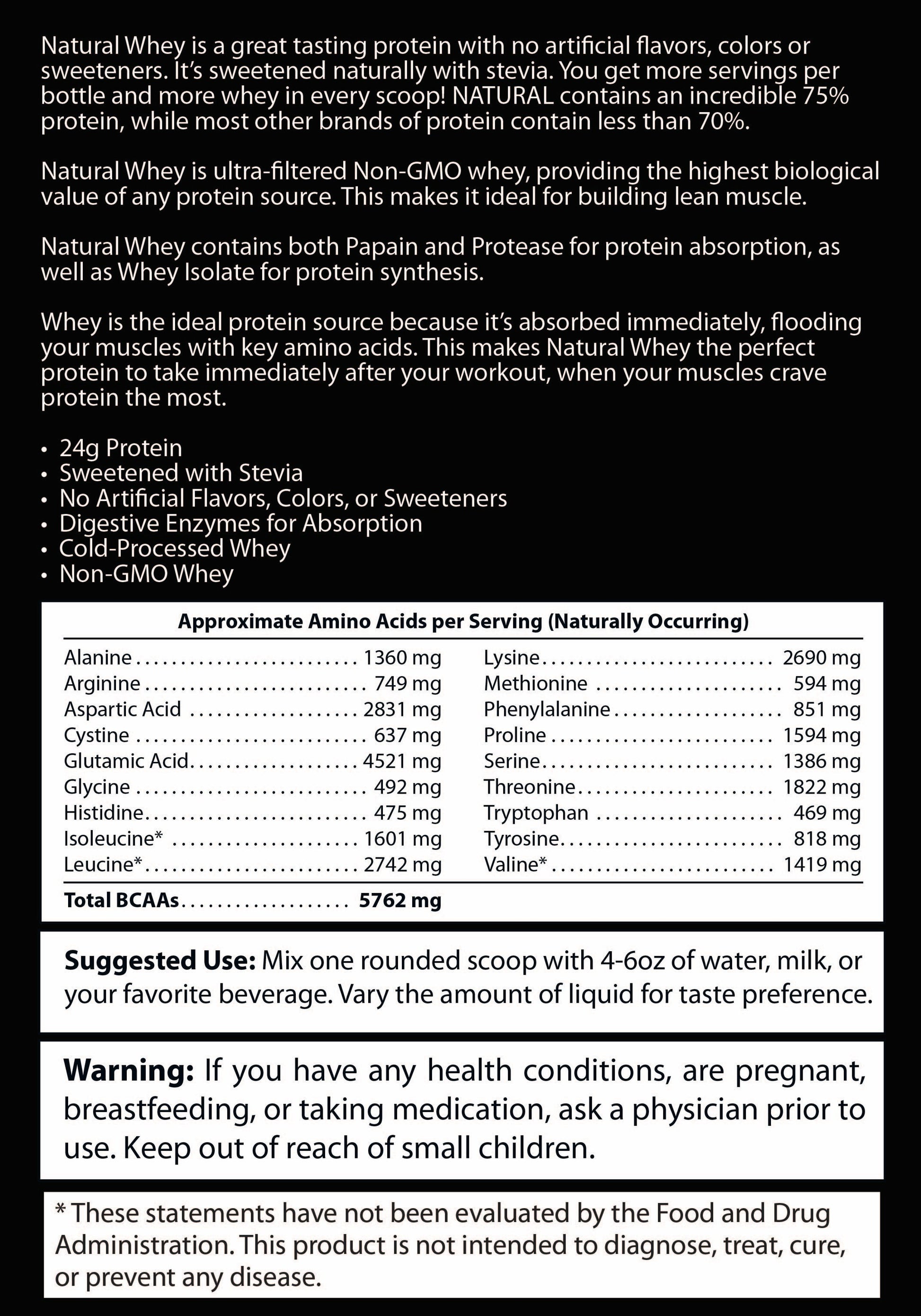 Chocolate Natural Whey Protein Directions