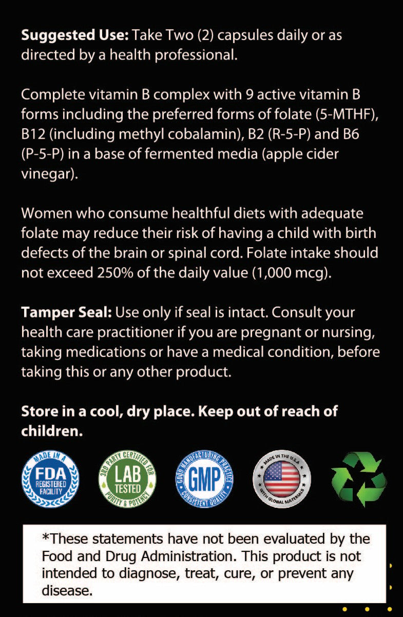 Core Energy Vitamin B Complex Directions