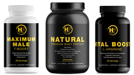 HOPE Fitness Men's Mojo Pack - Chocolate whey, Vital Boost L-Arginine, Maximum Male T-Boost
